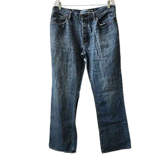 Vintage Y2K Gap‎ Jeans Boot Fit Medium Wash Blue Denim Selvedge Mens 34x34 EUC - Picture 1 of 12